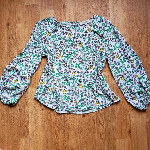 LOFT • Floral Oversized Bell Cuff Blouse - Picture 3 of 6